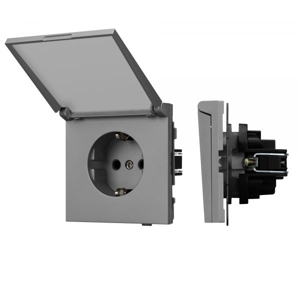 Механизм розетки влагозащищённый SCT-TENDO-MCP-PL-GR 230V, 16A, Серый, 1 пост