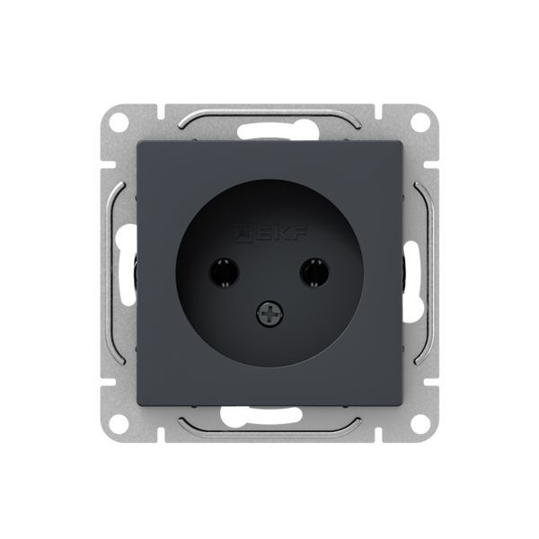 Механизм розетки  16А  без заземления  без шторок  графит Эпика EKF