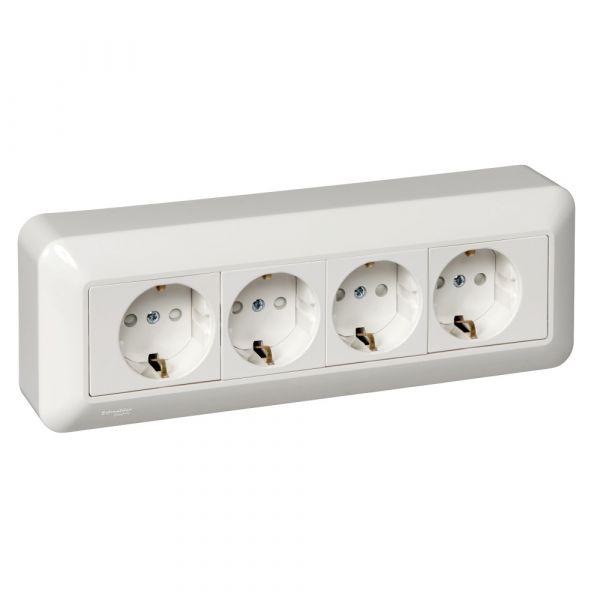 Розетка ОУ С ЗК 4 Я монтажная плата белая