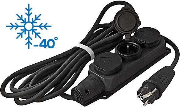 Удлинитель-шнур силовой влагозащищищенный, 3 гнезда, с заземлением, СОЮЗ КГ 3х1,5 м IP44, 3700 Вт, 20 м