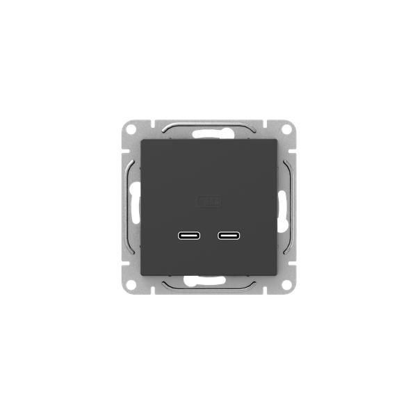 Эпика Механизм розетки USB-C - 2шт черный EKF