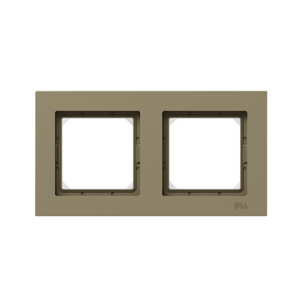 Рамка 2-местная IP44  шамп.  пластик Эпика EKF