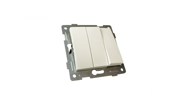 Выключатель Bravo 3кл, механизм, 10А, 250В, бежевый