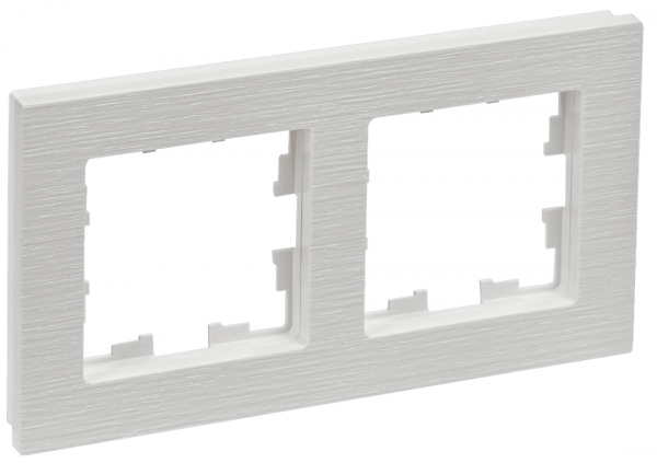 BRITE Рамка 2 поста РУ-2-Бр белый рифленый IEK
