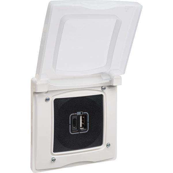 Рамка 1-местная с защитной крышкой IP44 белый ETIKA