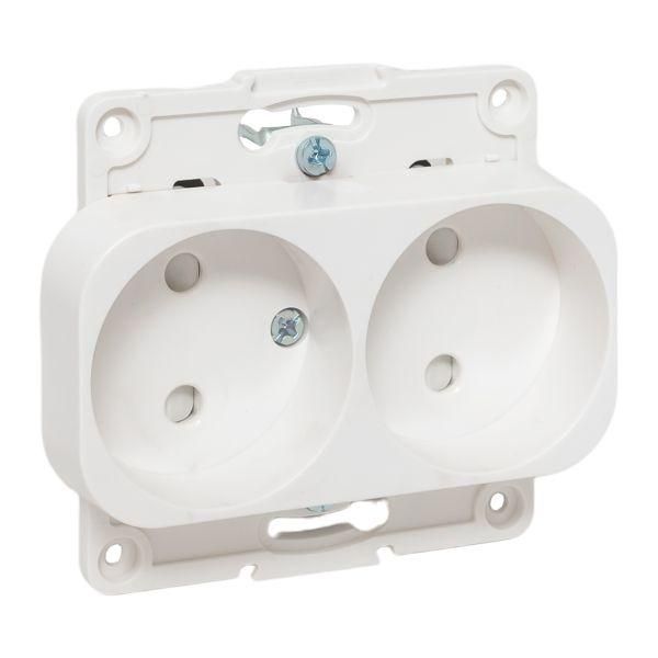 Стокгольм Механизм Розетки 2-местной б/з 10А белый с защ. штор.