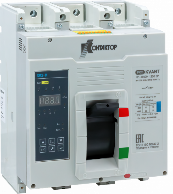 Выключатель автоматический PRO.KVANT S1-1600H 3P 1000A 70 kA