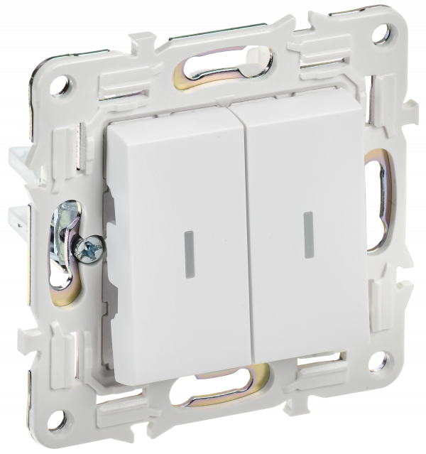 SKANDY Выключатель 2-клавишный с индикацией 10А SK-V09W арктический белый IEK