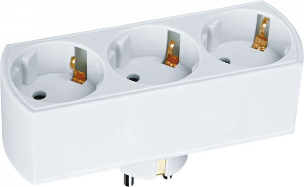 Тройник на 3 гнезда в ряд с заземлением 94 672 NAD-L-3E-WH