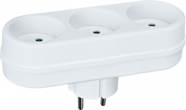 Тройник на 3 гнезда в ряд без заземления NAD-L-3X-WH