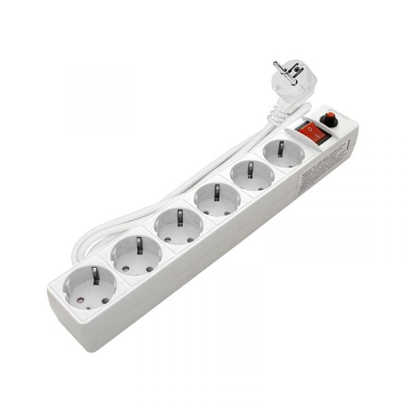 Фильтр сетевой ПВС 3х0.75 белый 1.8м