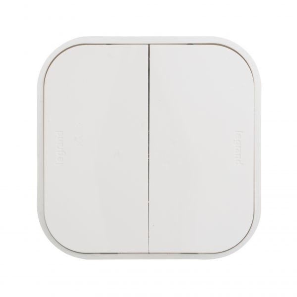 Выключатель 2-клавишный для открытой установки 10А белый QUTEO