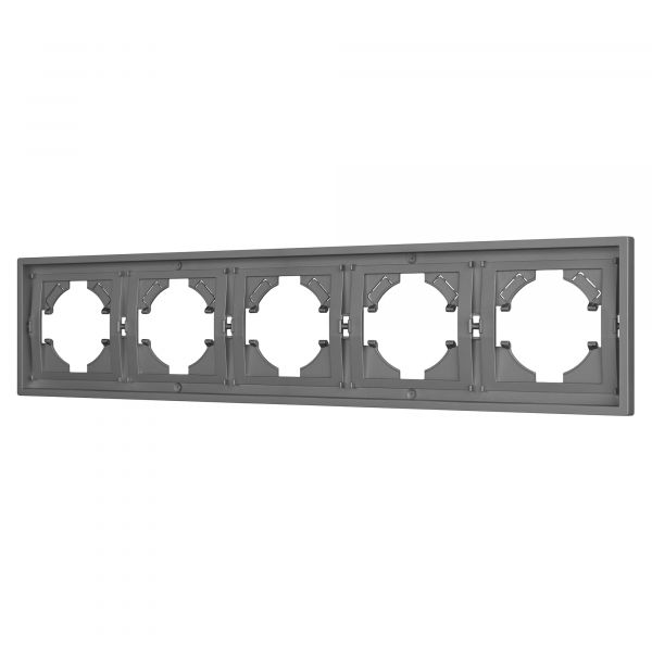Рамка пластиковая FRM-TENDO-PL-5-GR, Серый, 5 постов