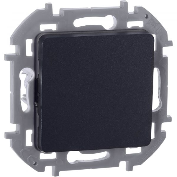 Выключатель 1-клавишный 10АХ безвинтовое крепление антрацит INSPIRIA