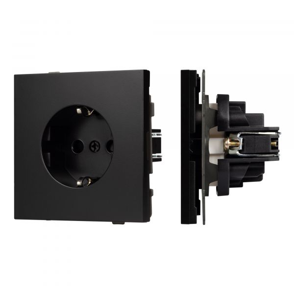 Механизм электрической розетки SCT-TENDO-MEU1-PL-BK 230V, 16A, Чёрный, 1 пост