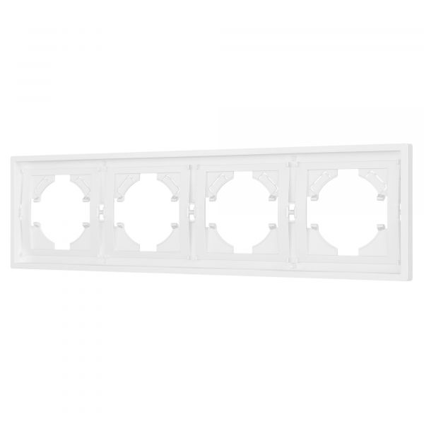 Рамка пластиковая FRM-TENDO-PL-4-WH, Белый, 4 поста