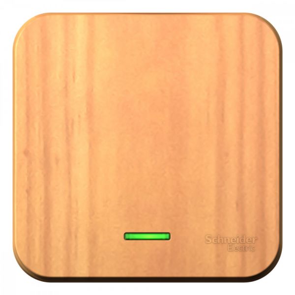 BLANCA одноклавишный выключатель наружный (cх.1) с подсветкой, 10A, 250B, ясень