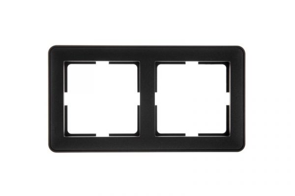 W59 Рамка 2 поста черный бархат