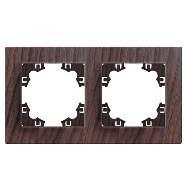 Рамка двухместная горизонтальная Афина венге (еврослот)