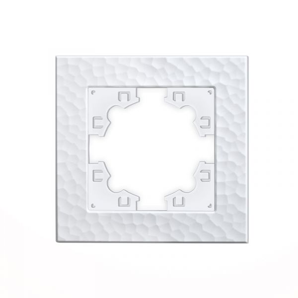 Рамка фактурная 1 пост UNIVersal Афина белая (еврослот)