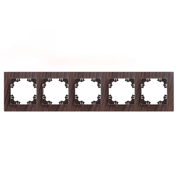 Рамка пятиместная горизонтальная Афина венге (еврослот)