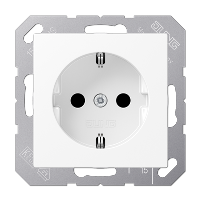 Розетка SCHUKO 16A 250V с защитой от детей        термопласт белый матовый