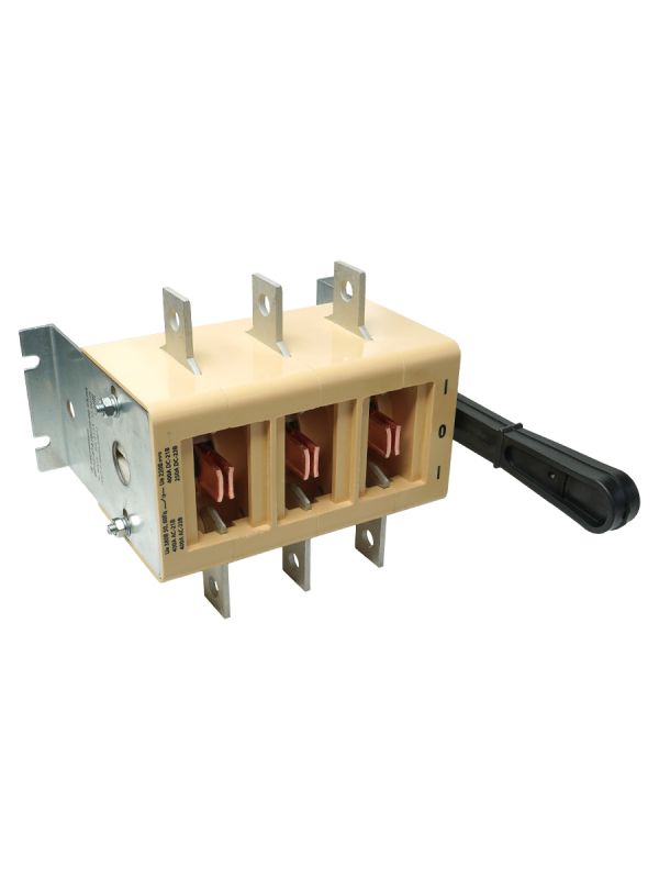 Выключатель-разъединитель ВР32-37 А 70220-00 УХЛ3, 400А, несъёмная боковая рукоятка, 3-х полюсный на два направления, IP00