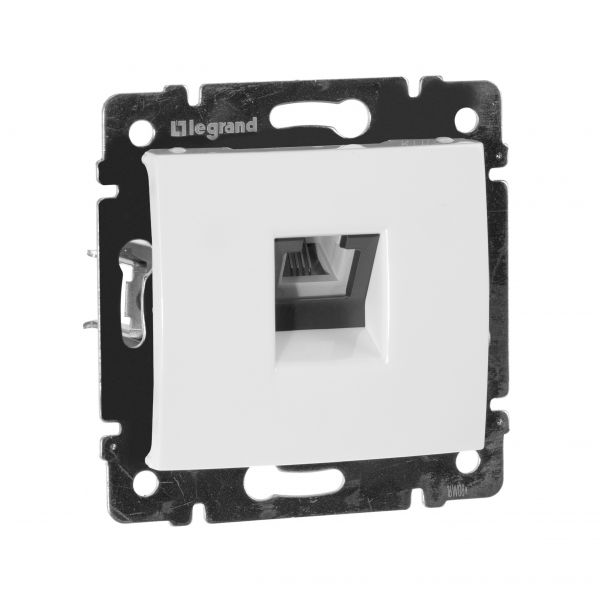 Розетка телефонная RJ11 белый VALENA