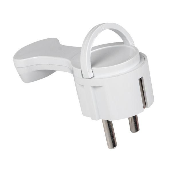 Вилка угловая плоская с/з белая СТЕЛС 16 А 250В PRO