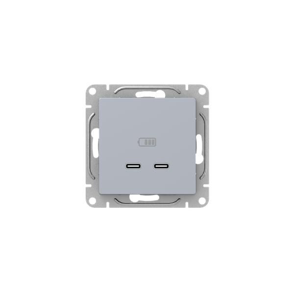 Эпика Механизм розетки USB-C - 2шт алюминий EKF