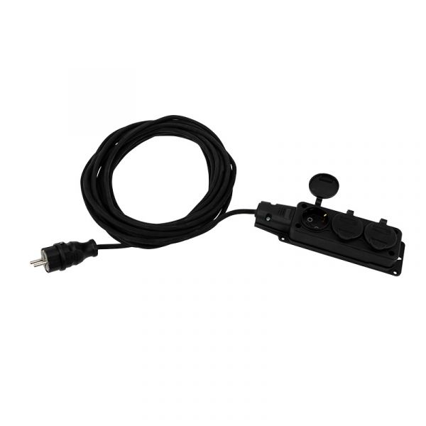 Удлинитель-шнур КГ 3х1,5, 10 м, 3 гнезда, морозостойкий, с/з, 16 А, 3500 Вт, IP44