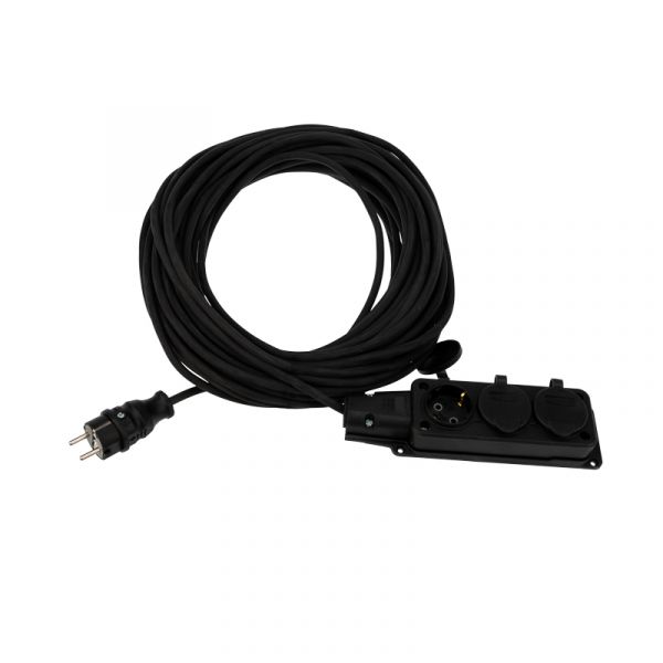 Удлинитель-шнур КГ 3х1.5, 30 м, 3 гнезда, морозостойкий, с/з, 16 А, 3500 Вт, IP44