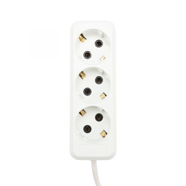 Удлинитель 3 гнезда, 5 м, 3х1.0 мм, с/з, белый