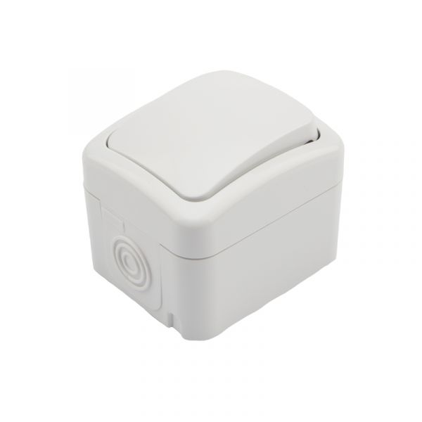 Выключатель одноклавишный Mini OG IP54, о/у, белый