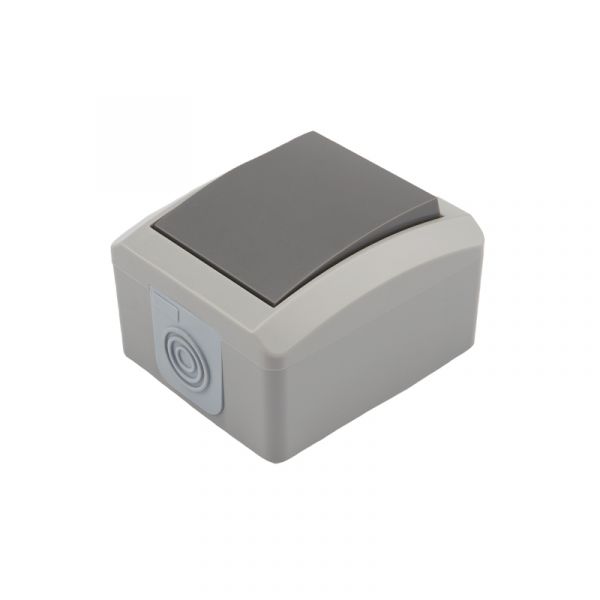 Переключатель проходной INDUSTRIAL IP54, о/у, серый