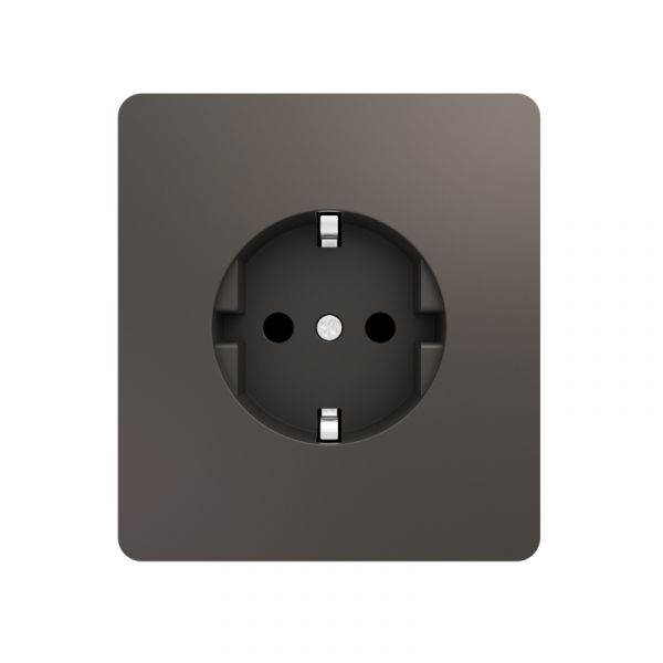 Розетка ROUND одинарная с/з скрытой установки, со шторками 16А механизм титан