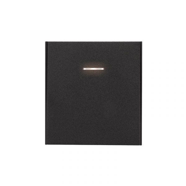 Выключатель STRONG одноклавишный с подсветкой 10А скрытой установки механизм антрацит