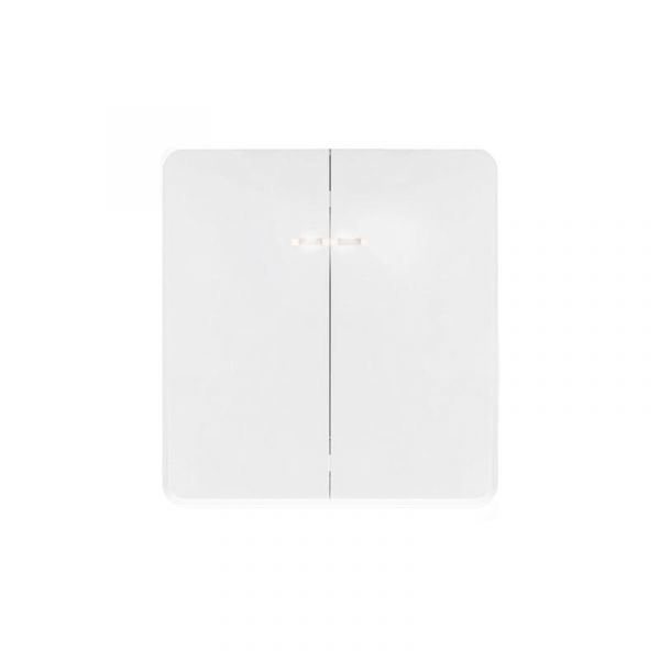 Выключатель ROUND двухклавишный с подсветкой 10А скрытой установки механизм перламутр