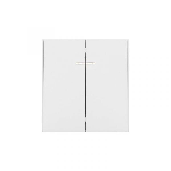 Выключатель STRONG двухклавишный с подсветкой 10А скрытой установки механизм жемчуг