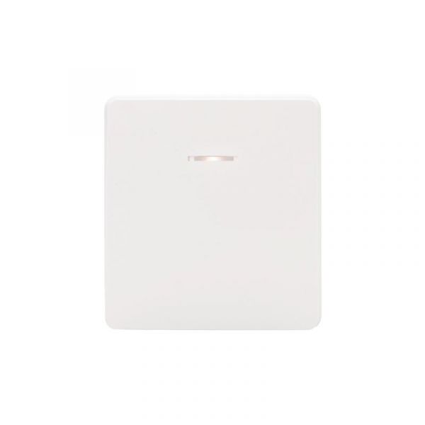 Выключатель ROUND одноклавишный проходной (переключатель) с подсветкой 10А скрытой установки механизм перламутр