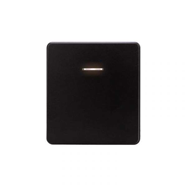 Выключатель ROUND одноклавишный проходной (переключатель) с подсветкой 10А скрытой установки механизм оникс