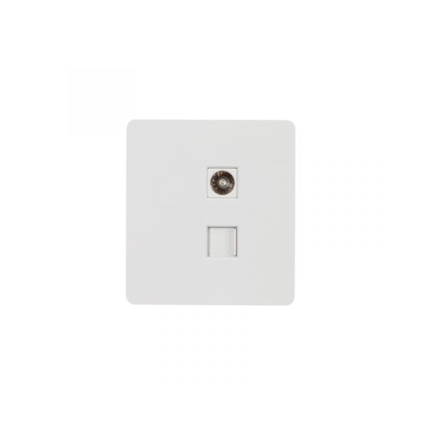 Розетка ROUND компьютерная RJ45 кат6 + TV скрытой установки механизм перламутр