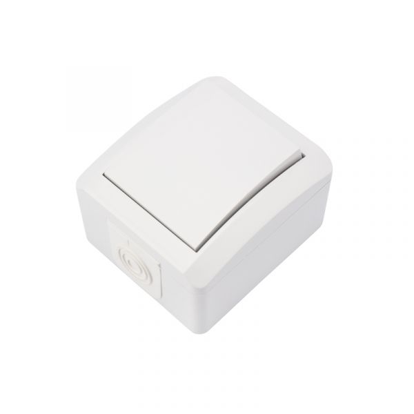 Переключатель проходной INDUSTRIAL IP54, о/у, белый