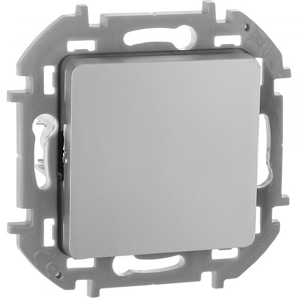 Выключатель 1-клавишный 10АХ безвинтовое крепление алюминий INSPIRIA