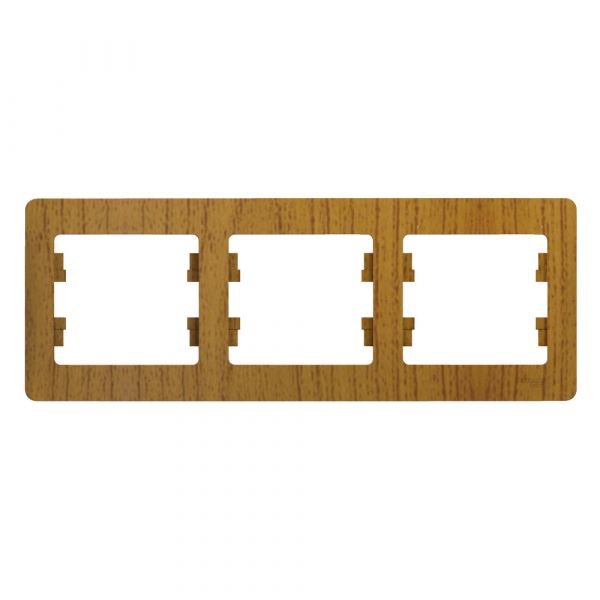 GLOSSA Рамка 3 поста горизонтальная дуб