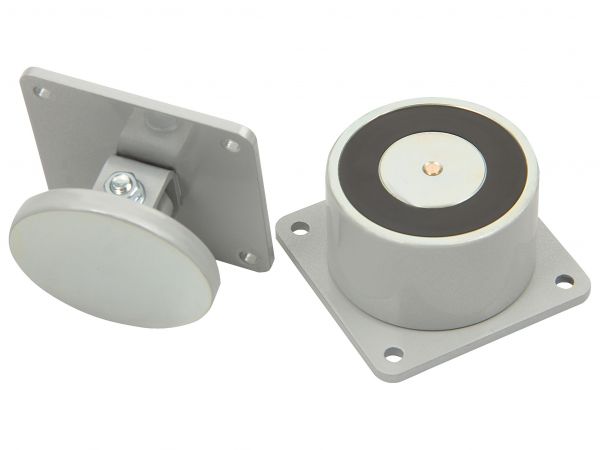 Замок электромагнитный AL-50FC-12V, усилие удержания якоря 50 кгс, противопожарный, серый