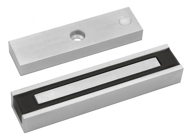 Замок электромагнитный ALM-180FB-12V, усилие удержания якоря 180 кгс, влагозащищенный, серый