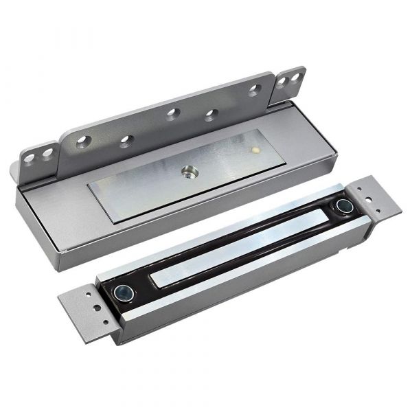 Замок влагозащищённый врезной электромагнитный    ALM-350FTL-12/24V (серый) с ручкой IP67