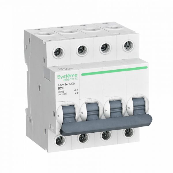 Выключатель автоматический четырехполюсный 20А B 4.5kA 400В City9 Set