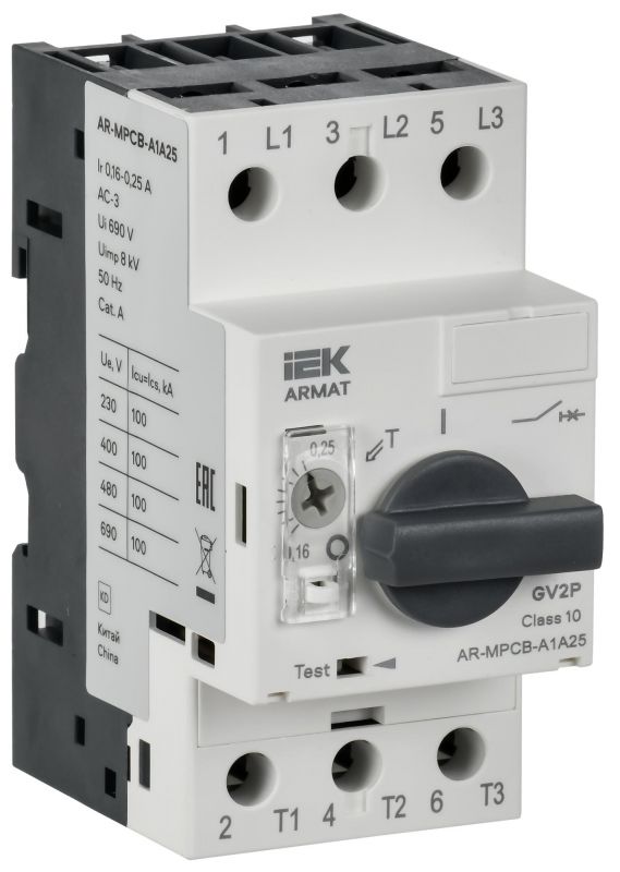 Выключатель автоматический защиты двигателя A1 GV2P 0,16-0,25А